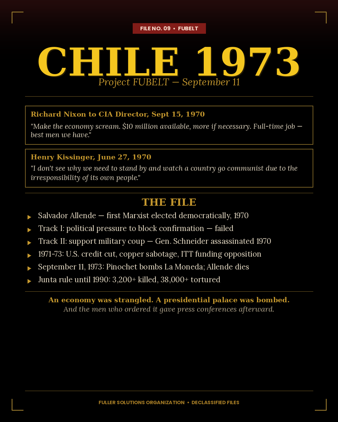 Chile 1973 — Project FUBELT