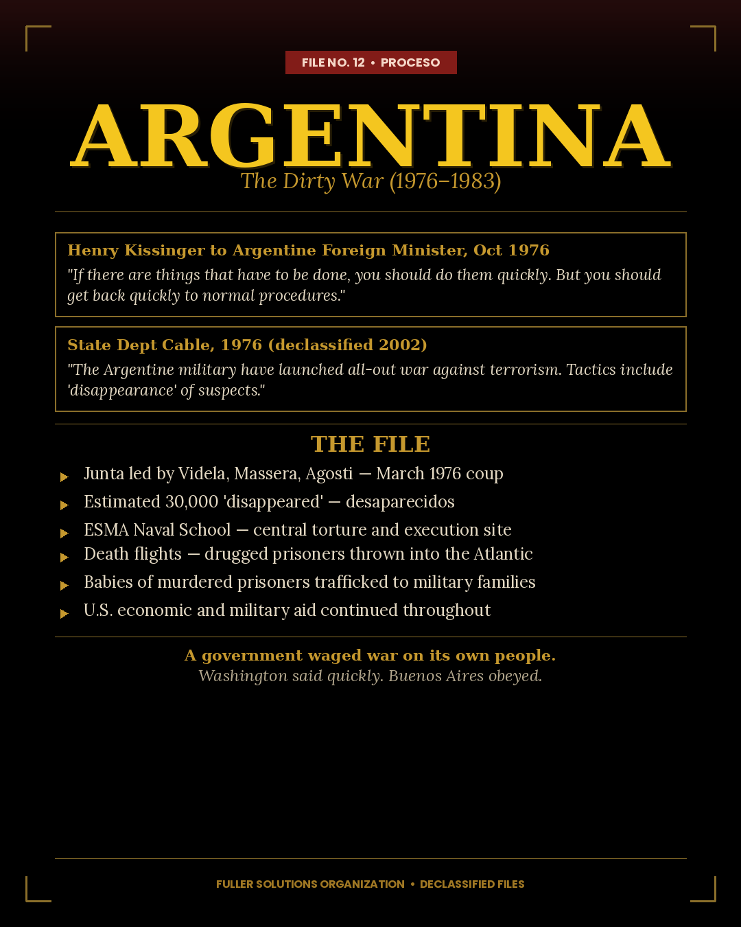 Argentina — The Dirty War