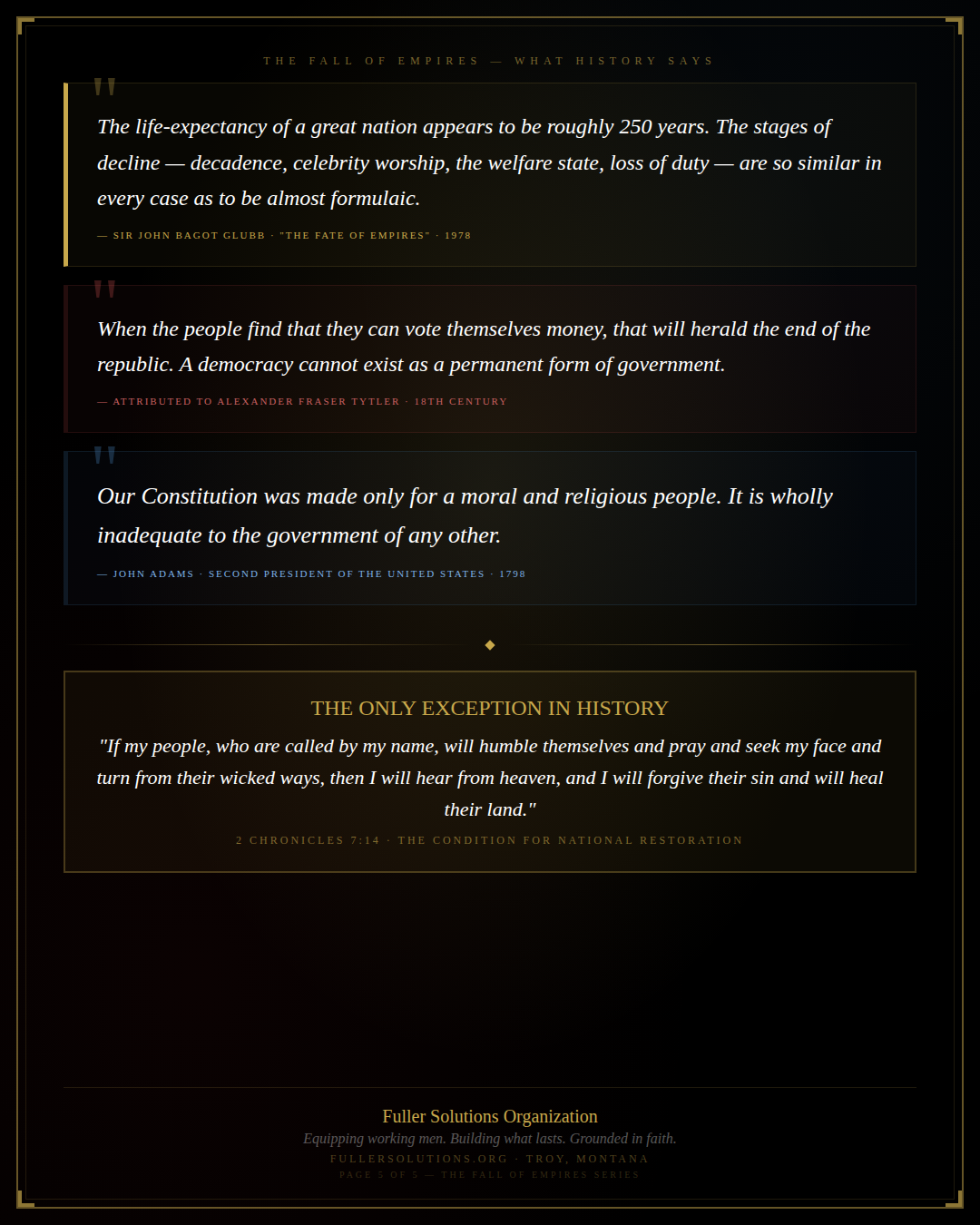 Quotes and 2 Chronicles 7:14